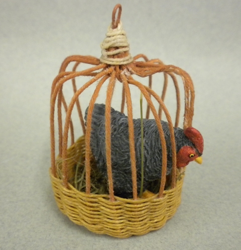 (image for) Basket with Grey Chicken - Click Image to Close